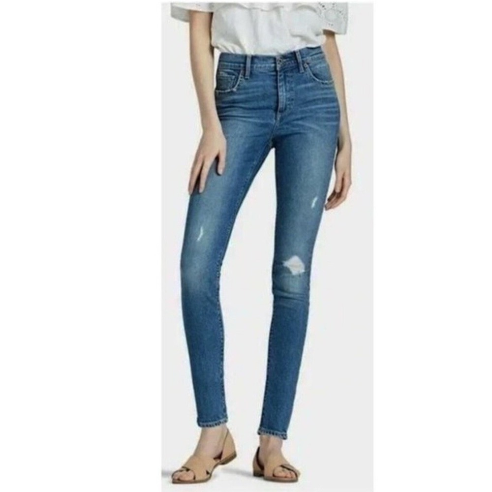 Lucky Brand‎ Bridgette Skinny Jeans Womens 8/29 Medium Wash Distressed High Rise